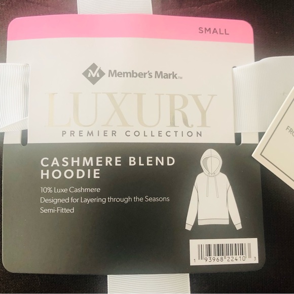 NWT New Member’s Mark Cashmere Blend Hoodie, color Brown, Various Sizes - Picture 5 of 6